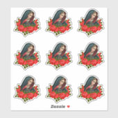 Jungfrau Mary Sorrowful Mutter Rote Rosen Aufkleber (Blatt)