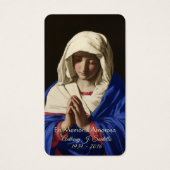 Jungfrau Mary Spanish Funeral Memorial Holcard - (Vorderseite)