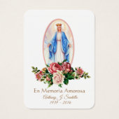 Jungfrau Mary Spanish Funeral Memorial Holcard - (Vorderseite)