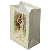 Jungfrau Mary & St. Joseph Wedding Katholic Mittlere Geschenktüte (Vorderseite Schrägansicht)