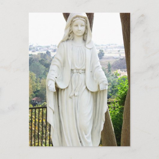 Jungfrau Mary Statue Postkarte (Vorderseite)