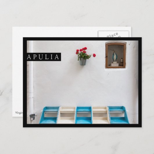 Jungfrau Mary Street altar in Apulien Rand Postkar Postkarte (Vorne/Hinten)