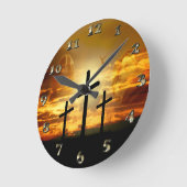 Jungfrau-Mary-Taube Calvery Jesuss Christus Runde Wanduhr (Winkel)