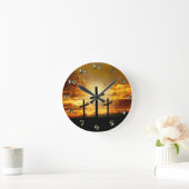 Jungfrau-Mary-Taube Calvery Jesuss Christus Runde Wanduhr (Zuhause)