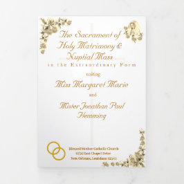 Jungfrau Mary Traditional Latin Mass Wedding Progr Dreifach-gefaltete Programmkarte