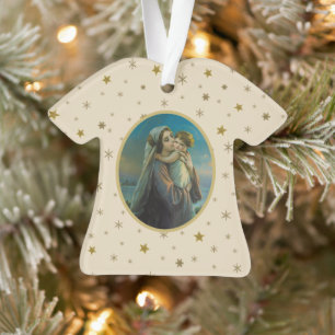 Jungfrau Mary und Baby Jesus auf dem Sternenhimmel Ornament