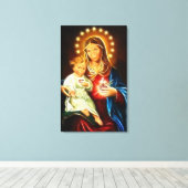 Jungfrau Mary und Baby Jesus heiligen das Herz Leinwanddruck (Insitu (Holzboden))