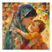 Jungfrau Mary und Baby Jesus Impressionismus Fotodruck (Vorne)