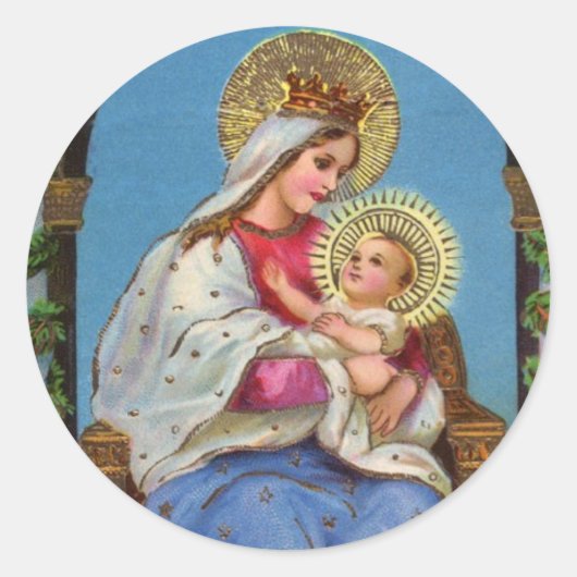 Jungfrau Mary und Baby Jesus Religious Stickers (Vorderseite)