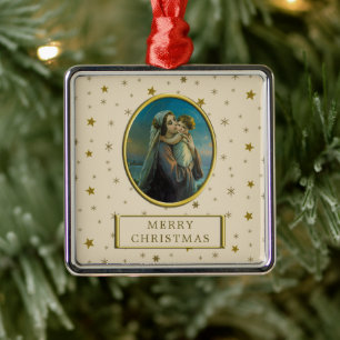 Jungfrau Mary und Baby Jesus zu Weihnachten Ornament Aus Metall