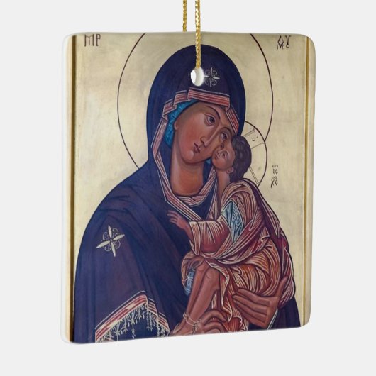 Jungfrau Mary und das Christ Child Icon Keramikornament (Rechts)