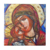 Jungfrau Mary und Jesus-Kind Fliese (Vorderseite)