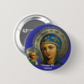 Jungfrau Mary und Kind Jesus Button (Vorne & Hinten)