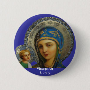 Jungfrau Mary und Kind Jesus Button