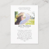 Jungfrau Mary und Rote Rosen Gedenkkarte Platzkarte (Rückseite)