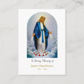 Jungfrau Mary und Rote Rosen Gedenkkarte Platzkarte (Vorderseite)