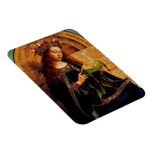 Jungfrau Mary von Jan van Eyck Magnet (Rechte Seite)