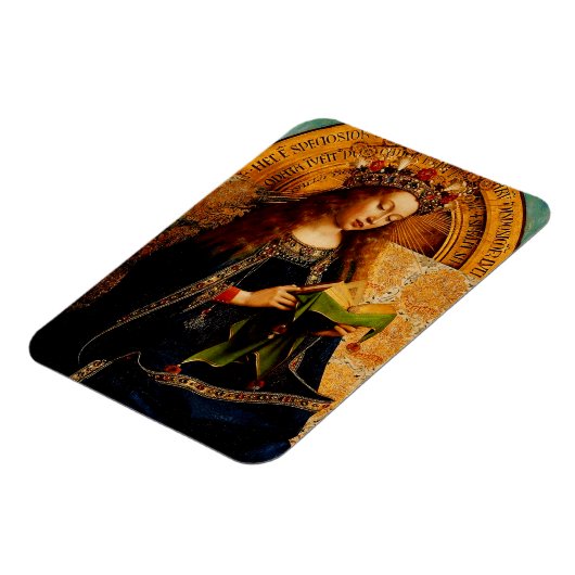 Jungfrau Mary von Jan van Eyck Magnet (Linke Seite)