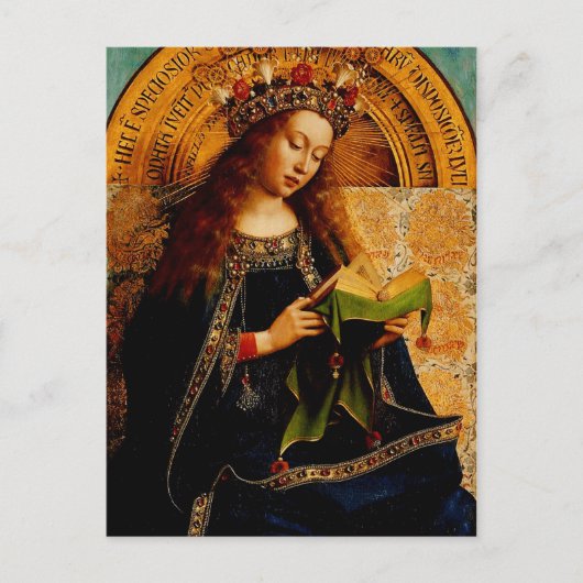 Jungfrau Mary von Jan van Eyck Postkarte (Vorderseite)