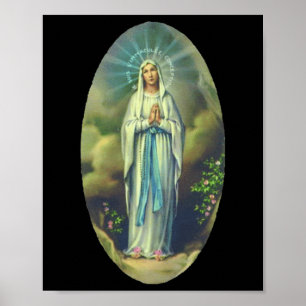 Jungfrau Mary von Lourdes unsere Dame Christliche  Poster