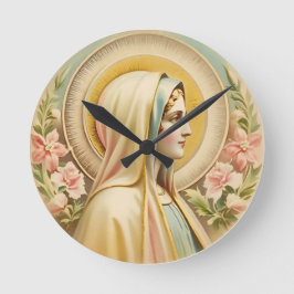 Jungfrau Mary Wall Clock Runde Wanduhr