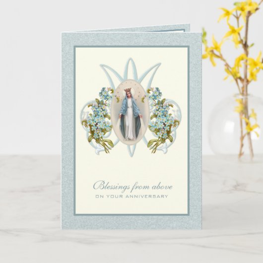 Jungfrau Mary Wedding Anniversary Religicard Karte (Gelbe Blume)
