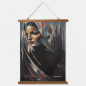 Jungfrau Mary Wood Topped Wall Tapestry Wandteppich Mit Holzrahmen (Vorderseite)