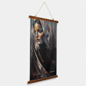 Jungfrau Mary Wood Topped Wall Tapestry Wandteppich Mit Holzrahmen (Gewinkelt)