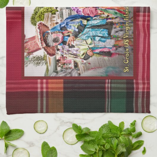 Jungfrau Masqueraders St. Croix USVI Madras Geschirrtuch (Gefaltet)