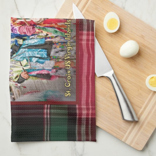 Jungfrau Masqueraders St. Croix USVI Madras Geschirrtuch (Viertel Falte)