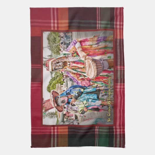 Jungfrau Masqueraders St. Croix USVI Madras Geschirrtuch (Vertikal)