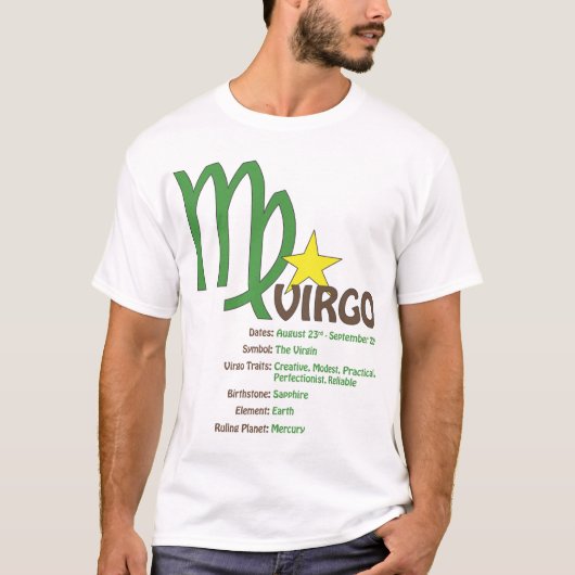Jungfrau-Merkmal-T - Shirt (Vorderseite)