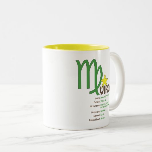 Jungfrau-Merkmal-Tasse Zweifarbige Tasse (VorderseiteRechts)