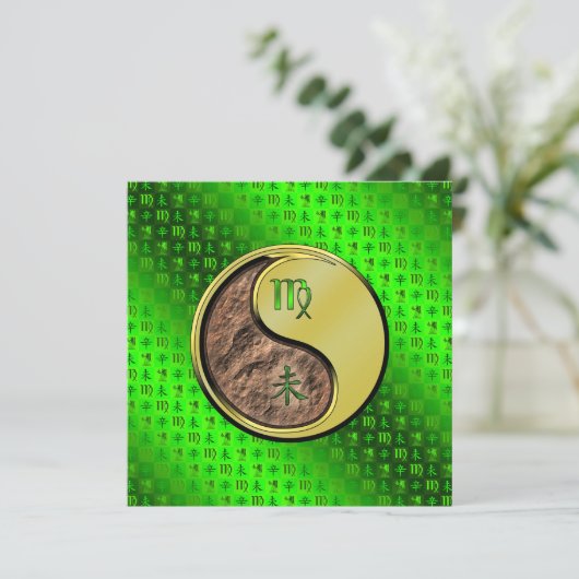 Jungfrau & Metallziege Karte (Stehend Vorderseite)