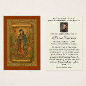 Jungfrau Mexico Guadalupe Spanisches Beerdigungsge (Vorne & Hinten)