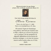 Jungfrau Mexico Guadalupe Spanisches Beerdigungsge (Rückseite)