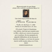 Jungfrau Mexico Guadalupe Spanisches Beerdigungsge (Rückseite)