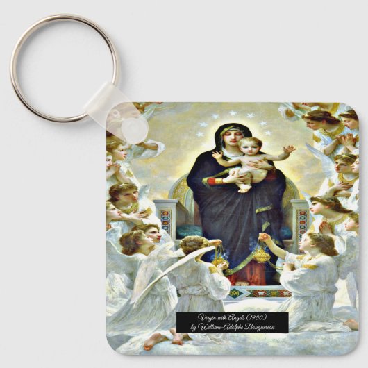 Jungfrau mit Angels Bouguereau Schlüsselanhänger (Vorderseite)