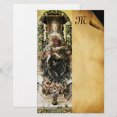 JUNGFRAU MIT CHILD-Parchment-Monogramm Briefpapier (Vorne/Hinten)