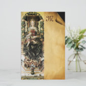JUNGFRAU MIT CHILD-Parchment-Monogramm Briefpapier (Stehend Vorderseite)