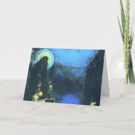 Jungfrau mit Corona von Odilon Redon 1898 Karte (Vorderseite)