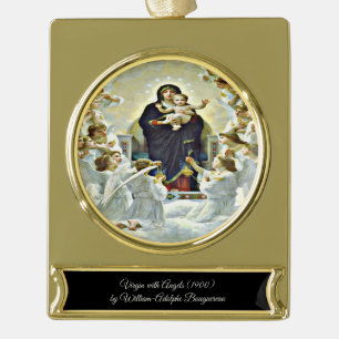 Jungfrau mit Engeln Bouguereau Banner-Ornament Gold