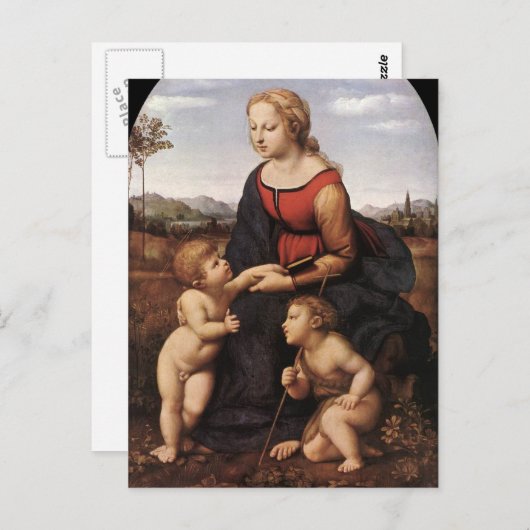 Jungfrau mit Jesus und Johannes von Raphael Postkarte (Vorne/Hinten)
