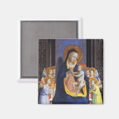 JUNGFRAU MIT KIND, ANGELN UND SITZEN MAGNET (Vorderseite/Rückseite)