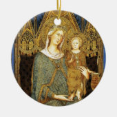 JUNGFRAU MIT KIND ,Blue Saphir Keramik Ornament (Vorne)