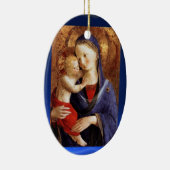 JUNGFRAU MIT KIND ,Blue Saphir Keramikornament (Rechts)