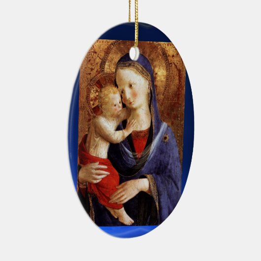 JUNGFRAU MIT KIND ,Blue Saphir Keramikornament (Rechts)