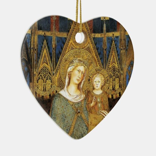 JUNGFRAU MIT KIND ,Blue Saphir Keramikornament (Rechts)