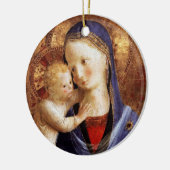 JUNGFRAU MIT KIND ,Blue Sapphire Gem Weihnachten Keramik Ornament (Links)