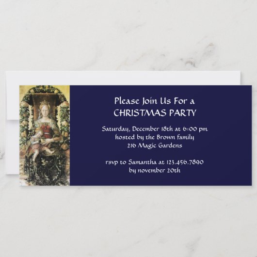 JUNGFRAU MIT KIND EINLADUNG (Rückseite)